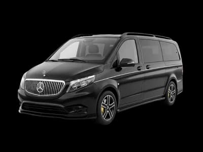 Siyah VIP şoförlü transfer aracı, önden görünüm